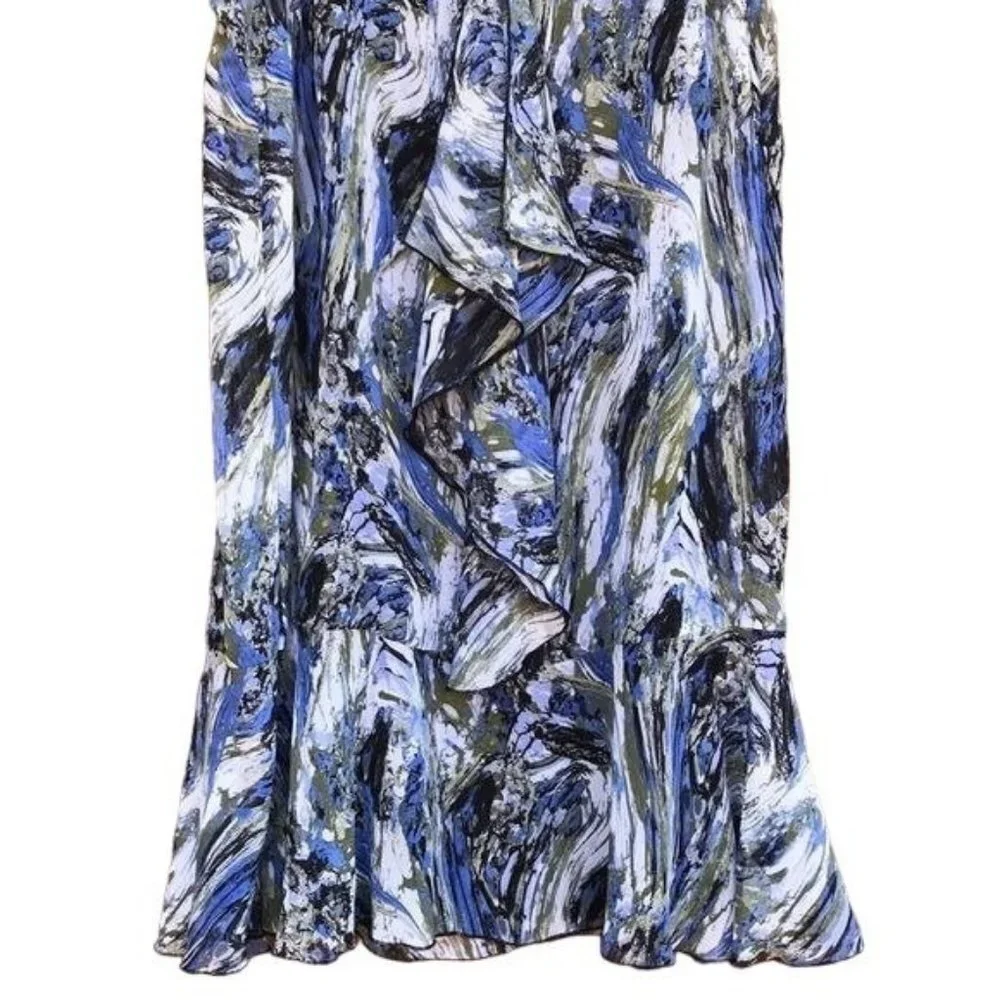 Kensie Marbled Blue Black Grey Shift Short Flowy Dress Size XL - Picture 3 of 8